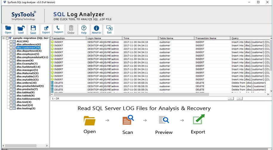 SysTools SQL Log Analyzer(sql日志分析工具) v8.0免费版