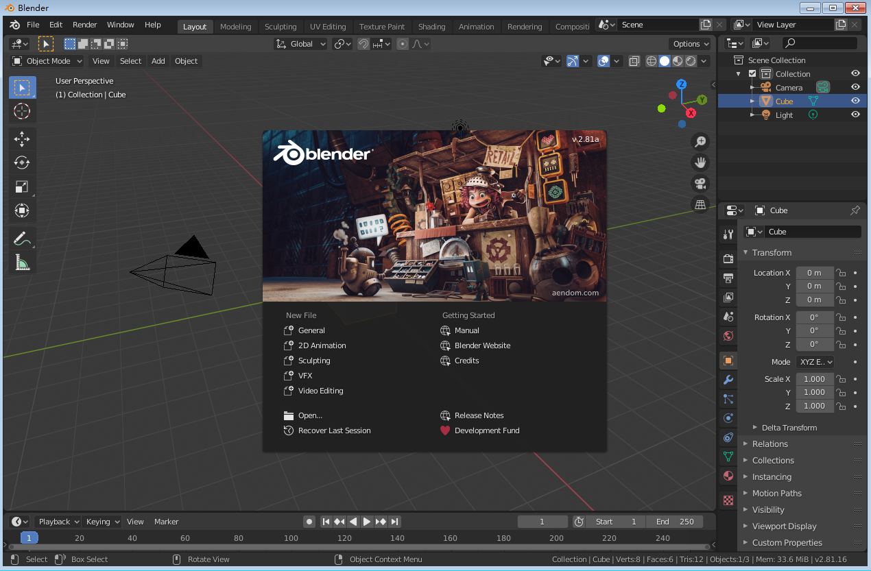 Blender 3D 2.82 官方免费版【Blender 2.82】中文版安装图文教程、破解注册方法