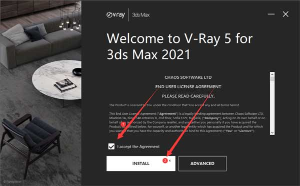VRay5.0 for 3dmax2021破解版安装图文教程、破解注册方法