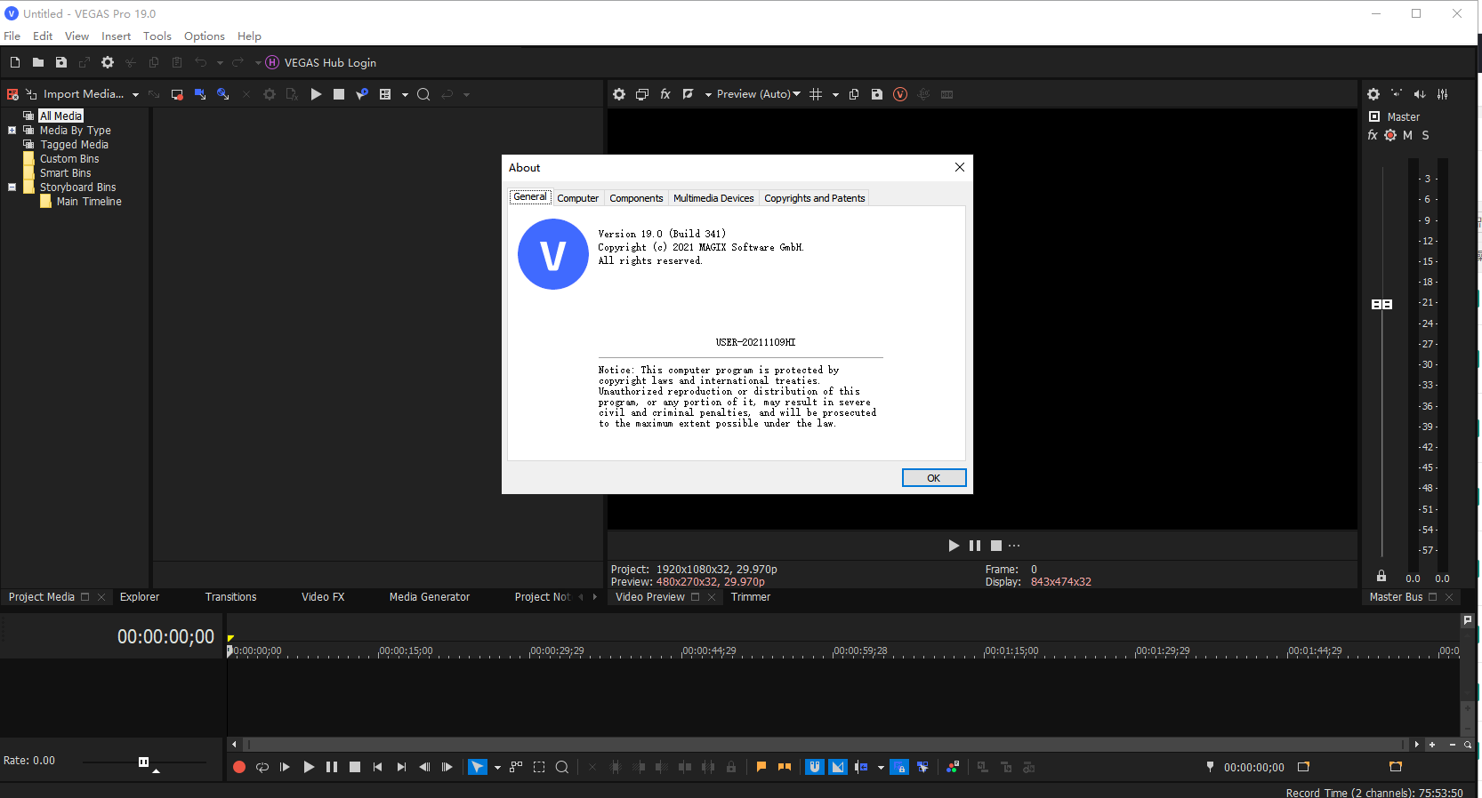 Vegas19.0【Vegas pro19破解版】英文破解版安装图文教程、破解注册方法