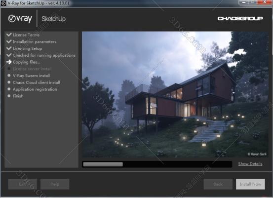 vray4.1 for sketchup【草图大师2016/2017/2018/2019渲染器】汉化破解版安装图文教程、破解注册方法
