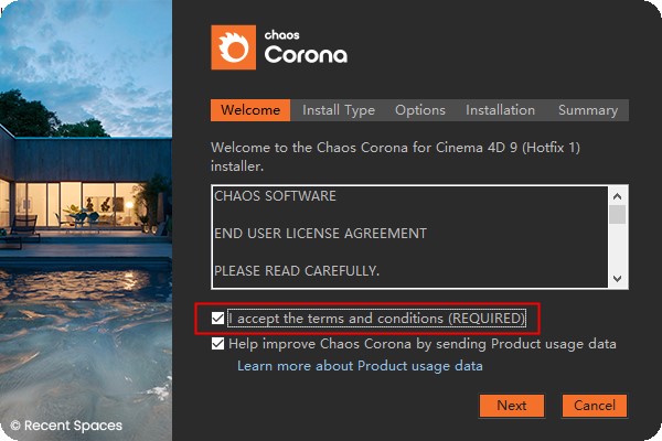 【C4D CR9.1渲染器】C4D实时交互渲染器 Corona Renderer 9 Hotfix 1 for Cinema 4D R17-2023 英文破解版安装图文教程、破解注册方法