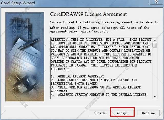 CorelDraw 9.0 官方中文版安装图文教程、破解注册方法