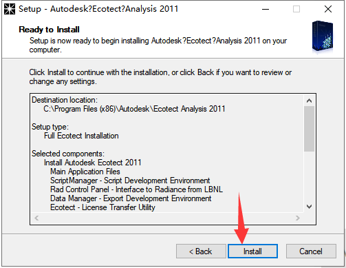 Autodesk Ecotect Analysis 2011官方免费中文版安装图文教程、破解注册方法