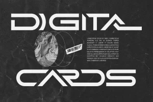 Digital Cards Font - 现代未来主义科技感英文字体下载+安装教程